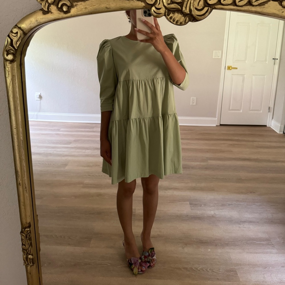 Sage Baby Doll Mini Dress (XS)